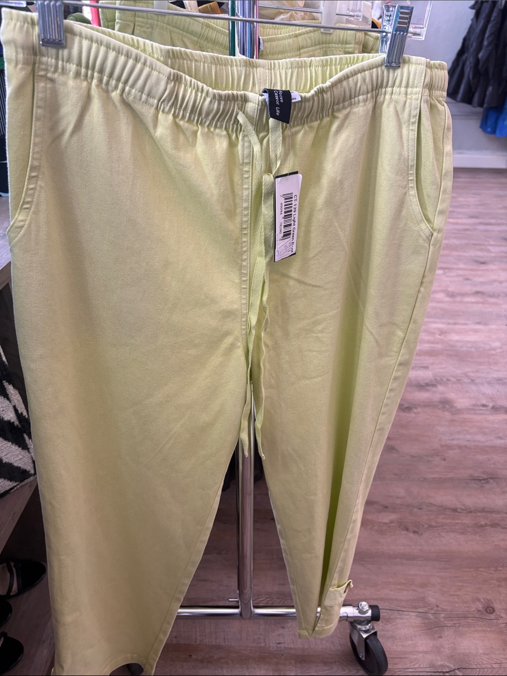 Light Lime Women's Drawstring front Ankle